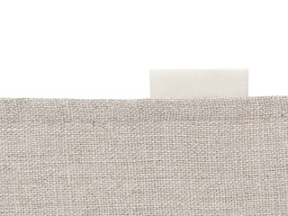 blank label and fabric texture on white background