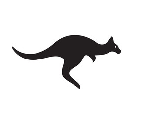 Simple black jump fast kangaroo logo design inspiration