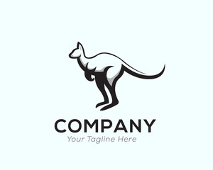 Stand kangaroo ready jump logo design inspiration