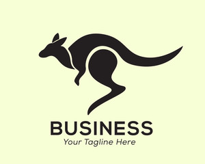 Simple jump high fast kangaroo logo design inspiration