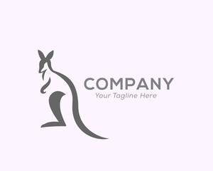 Stand line art kangaroo logo design inspiration