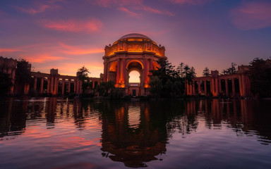 San Francisco Palace of Fine Arts at Sunset