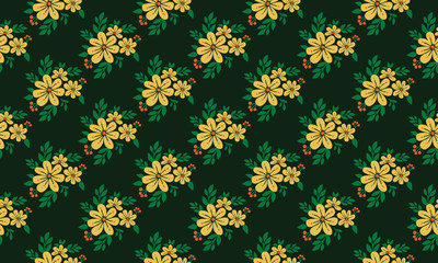 Beautiful template for spring, with elegant leaf and flower pattern background.