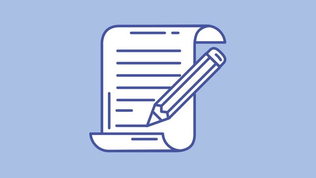 Scroll and pencil line icon on the Alpha Channel