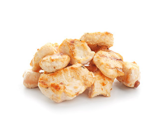 Cooked chicken meat on white background