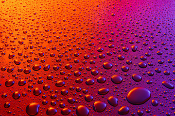 Water drops on color background