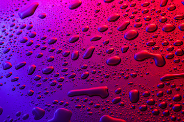 Water drops on color background