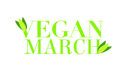 Vegan March vector drawing