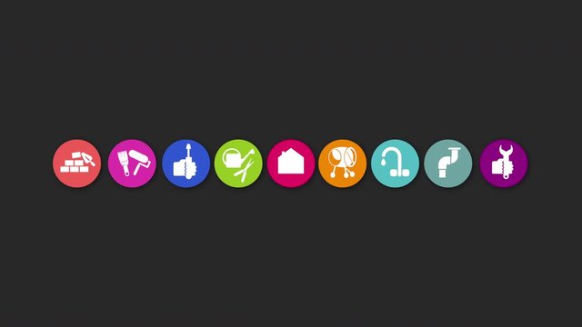 maintenance, construction, renovation, repair,gardening concept- animation