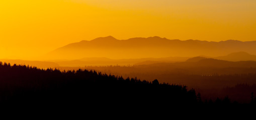 orange and black sunset sunrise on Vancouver island