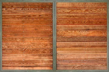 Fototapeta premium wooden wall with old metal frame background