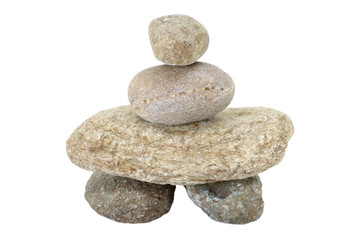 Fototapeta na wymiar pile of stones isolated on white background