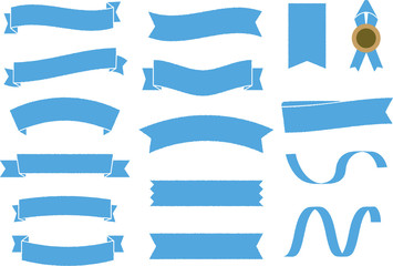 ribon　set　drawing　blue
