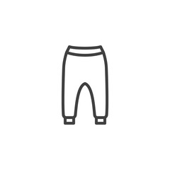 Baby boy pants line icon. linear style sign for mobile concept and web design. Baby Clothing, kids pants outline vector icon. Symbol, logo illustration. Vector graphics