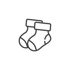 Baby socks line icon. linear style sign for mobile concept and web design. Newborn baby socks outline vector icon. Symbol, logo illustration. Vector graphics