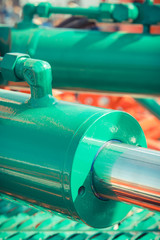 Piston or actuator of hydraulic and pneumatic machinery. Technology concept