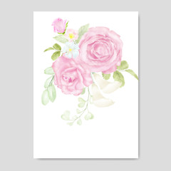 bouquet watercolor wedding invitation template