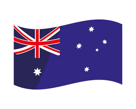 national australia flag on white background