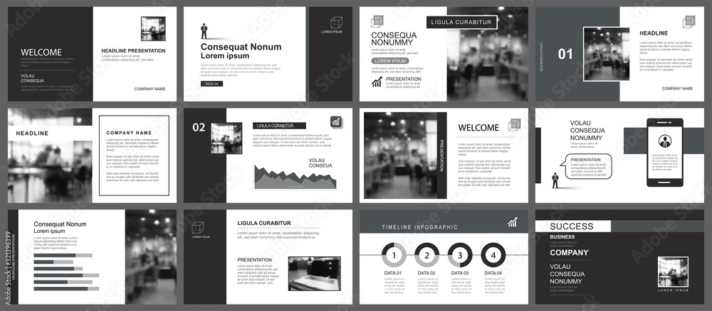 Poster presentation and slide layout template. design black and gray geometric background. use for business