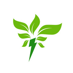 Green Power Energy Design Element thunder vector icon
