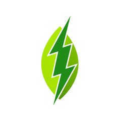 Green Power Energy Design Element thunder vector icon