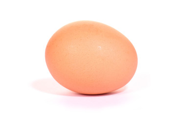 Fresh eggs on white background.