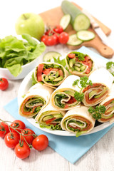 sandwich wrap with cheese and vegetable