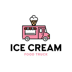 Ice Cream Food Truck Logo