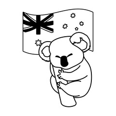 koala with australia flag in the background