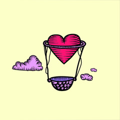 Vintage Valentine's Day. vector illustration 
