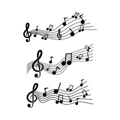 Music note icon vetor logo creative