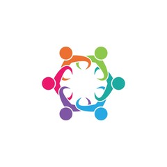 Teamwork logo creative vector icon