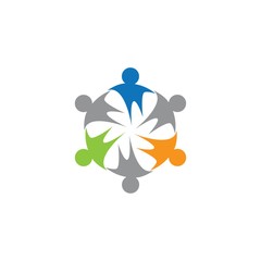 Teamwork logo creative vector icon