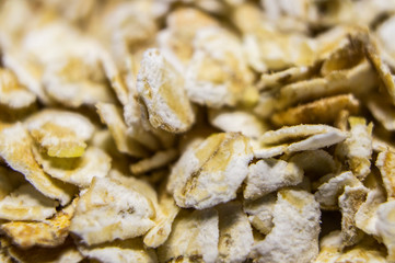 Oatmeal porridge closeup. Macro photo