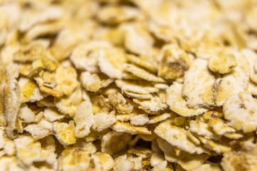 Oatmeal porridge closeup. Macro photo