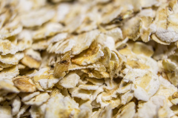 Oatmeal porridge closeup. Macro photo