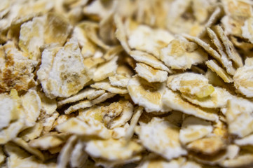Oatmeal porridge closeup. Macro photo