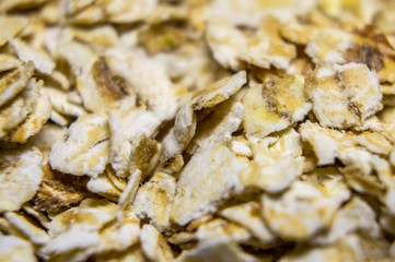 Oatmeal porridge closeup. Macro photo