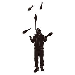 大道芸人のジャグリング