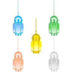 Arabic Lantern Object Design in Set for Creative Concept of  Islamic Celebration Day. Ramadan Kareem, Eid Mubarak, Eid Al Fitr, Eid Al Adha, Hajj, Hijri, and Mawlid.
