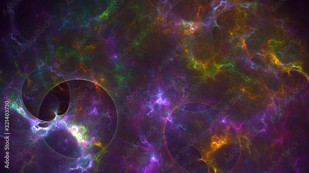 Fototapete fractal 3d rendering abstract and shiny background