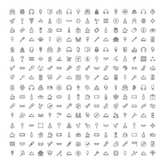 Holidays line icon set.