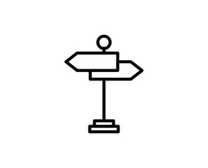 Road sign line icon