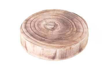 Slice of wood isolated