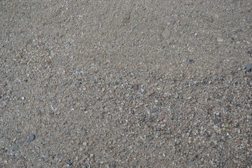 Fototapeta na wymiar Coarse sand with dry leaves