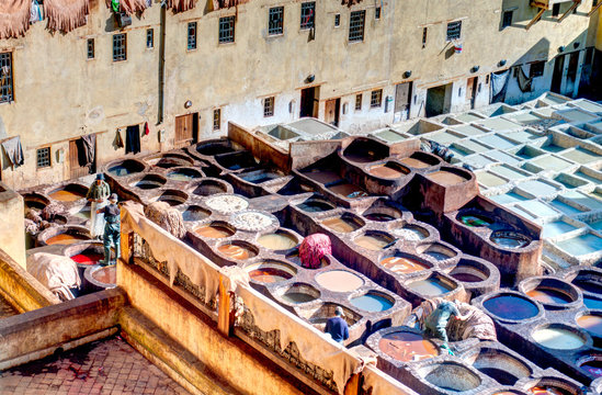 Tanneries in Fez, Morocco