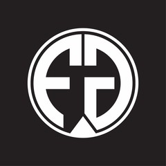 FG Logo monogram circle with piece ribbon style on black background