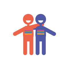 Avatars men of zero discrimination day, flat style icon