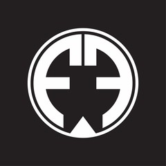 Obraz premium FF Logo monogram circle with piece ribbon style on black background