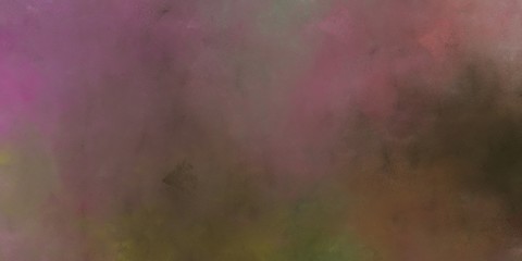 abstract painted artistic old horizontal header with pastel brown, very dark green and old mauve color
